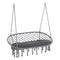 Outsunny Hammock Chair Hanging Rope Swing Metal Frame Cushion Large Macrame Seat Indoor Outdoor Dark Grey