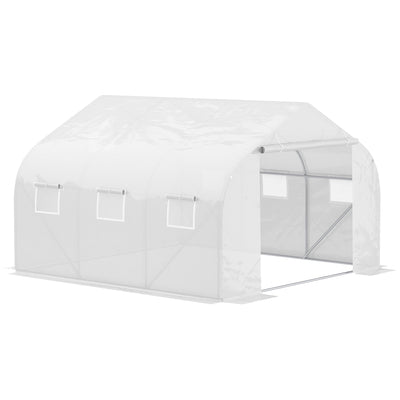 Outsunny 11.5'x9.8'x6.6' Walk-in Tunnel Greenhouse Outdoor Plant Growing Tent Portable Garden Green House PVC Cover 