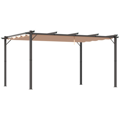 Outsunny 10'x13' Aluminium Pergola Gazebo Outdoor Canopy Sunshade Square Garden Shelter Trellis Grey 