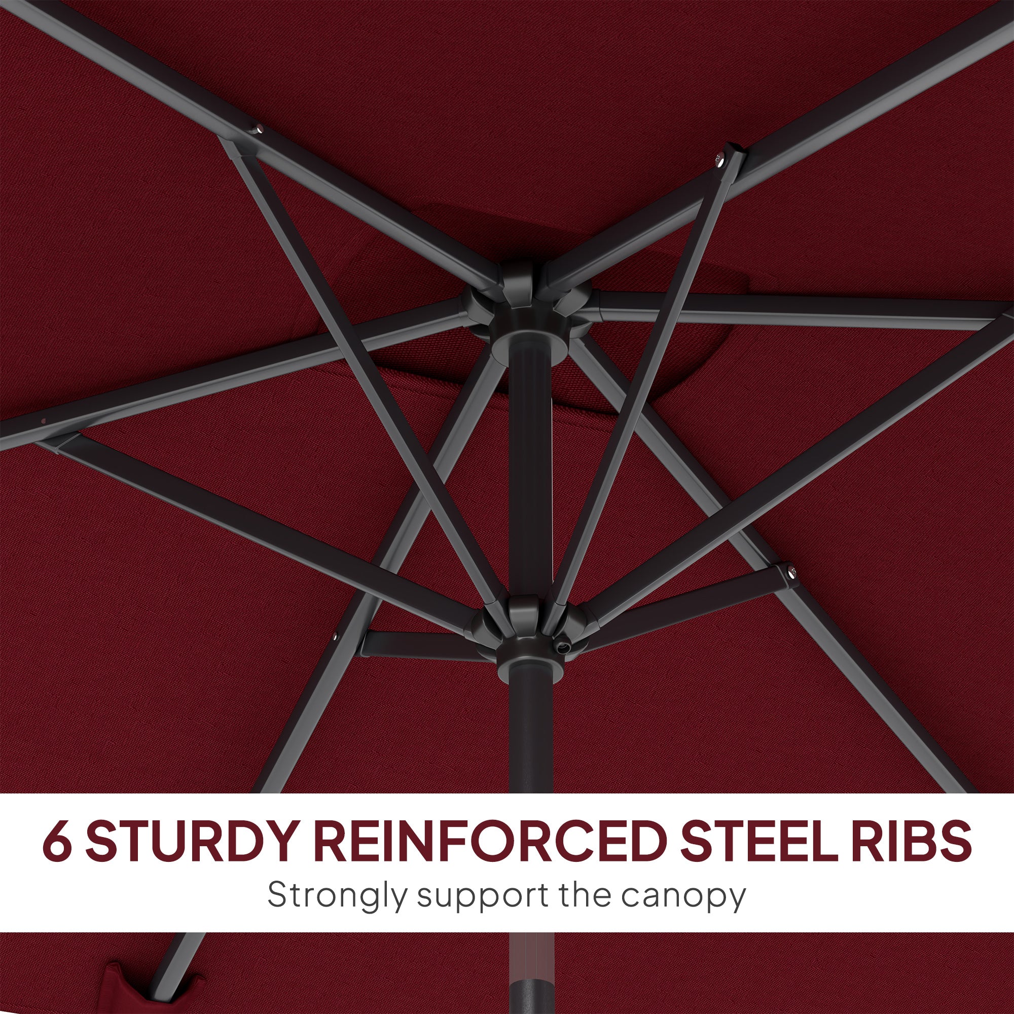 Outsunny 6.6x9.6ft Rectangle Aluminum Tilt Patio Umbrella, Garden Market Parasol, Outdoor Sunshade Canopy with Crank, Wine Red 