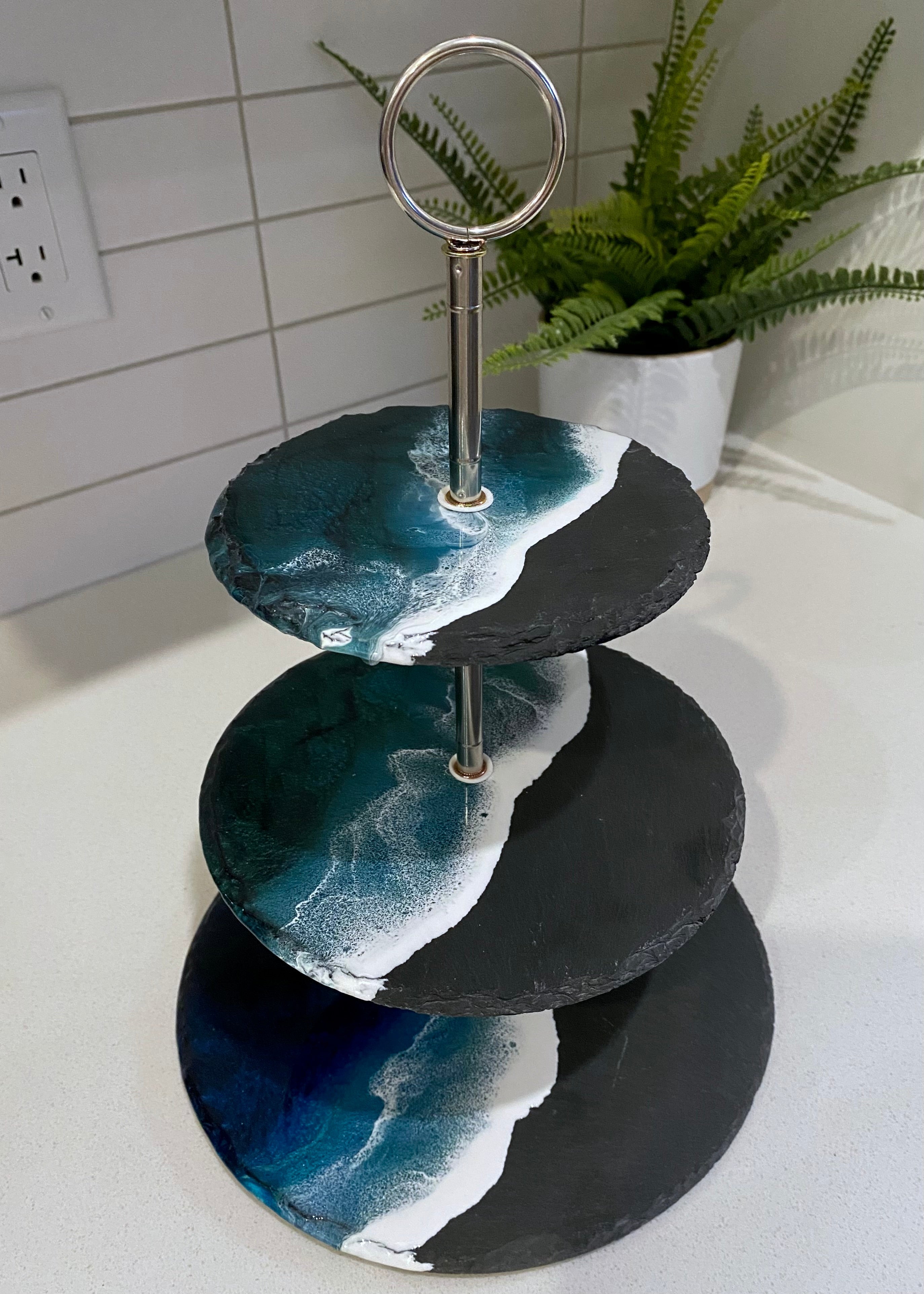 Slate Tiered Serving Platter 