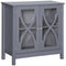 HOMCOM Dining Delight: Kitchen Sideboard w/ Glass Door, Buffet Cabinet, Accent Cupboard, Adjustable Shelf for Dining Living Room, Grey