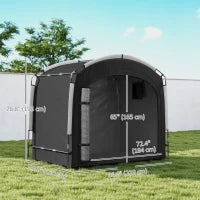 Bike Storage Shed Tent, Portable and Waterproof with 210D Oxford Fabric and Carry Bag for 3-4 Bicycles, Black