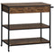 HOMCOM Industrial Ingenuity: Rolling Kitchen Island Cart with Drawers, Storage Shelves, Towel Rack, Rustic Brown Finish