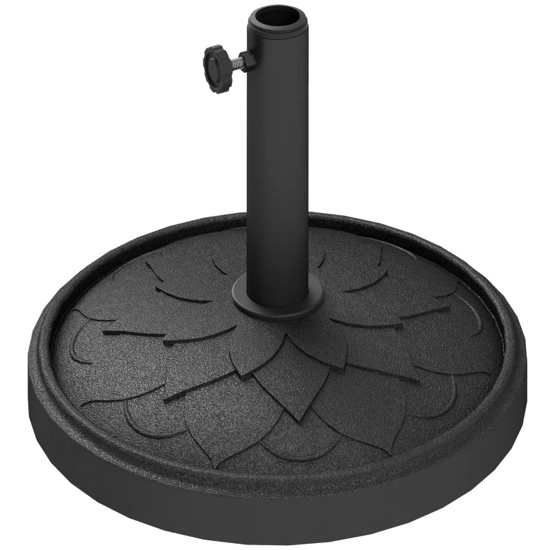 Round Patio Umbrella Base, 26 lbs Resin Umbrella Stand Base, Heavy Duty Patio Umbrella Holder, Black