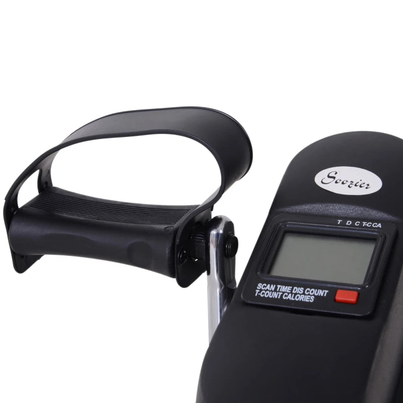 Soozier Portable Mini Pedal Exercise Bike Indoor Cycle Fitness Arm Leg w/ LCD Display, Black