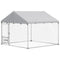 Outdoor Dog Run w/ Adjustable & Rotating Bowls, Water-Resistant UV-Resistant Cover, Secure Lock, 6.6' x 6.6' x 5.1'