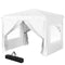 Outsunny 10' x 10' Pop-Up Canopy Tent with Sidewalls, Height-Adjustable, Carry Bag Included, for Outdoor, Garden, Patio, White