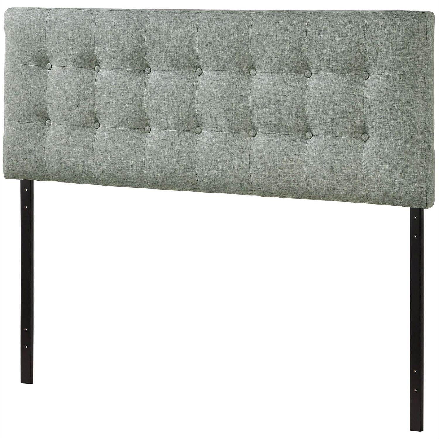 Full size Grey Fabric Button-Tufted Upholstered Headboard - Free Shipping