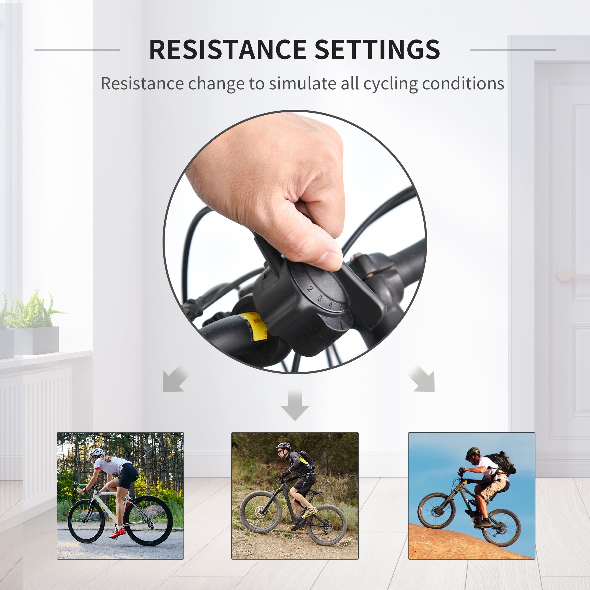 Soozier Indoor Magnetic Bike Trainer Stand with 5-Level Adjustable Resistance, Silver - Enhance Your Home Workout Experience 