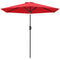Patio Sun Umbrella, Outdoor Parasol with 6 Ribs, Wine Red