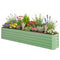 8 x 1.3 x 1.5ft Galvanized Raised Garden Bed, Reinforced Outdoor Planter Box with Open Bottom, Light Green