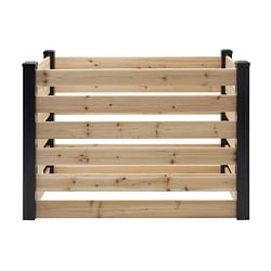 120 Gallon Outdoor Cedar Wooden Compost Bin in Natural Black Wood Finish - Free Shipping 