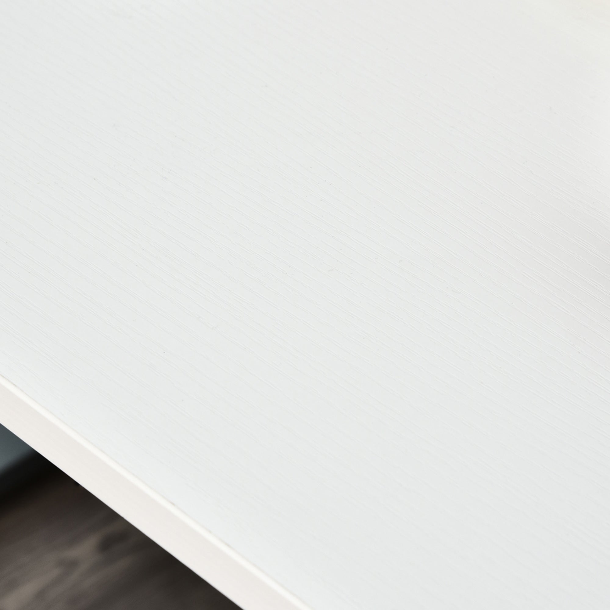 HOMCOM 47" White Computer Desk - Versatile Writing Table Workstation with Reversible File Drawers & Metal Frame 