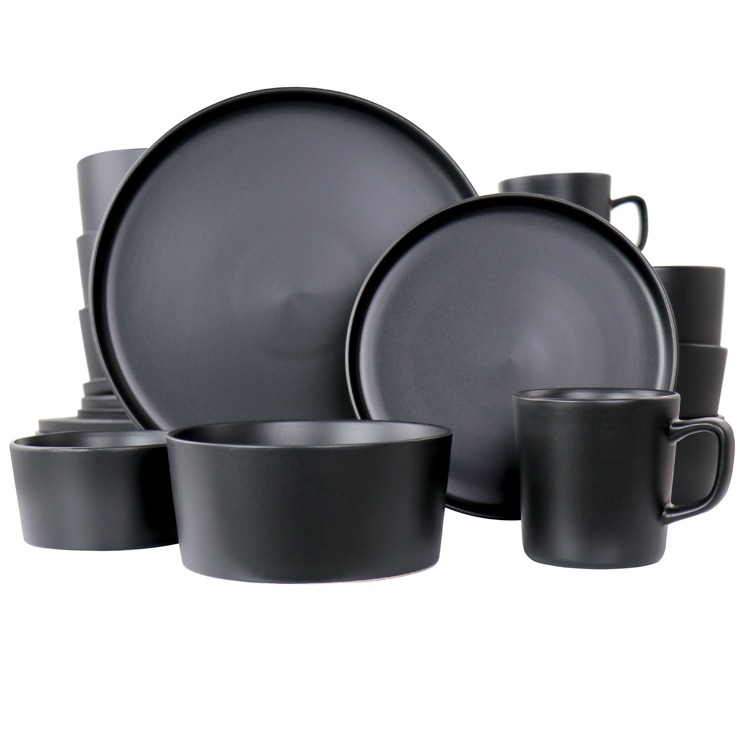 Elama Luxmatte Black 20 Piece Dinnerware Set - Free Shipping