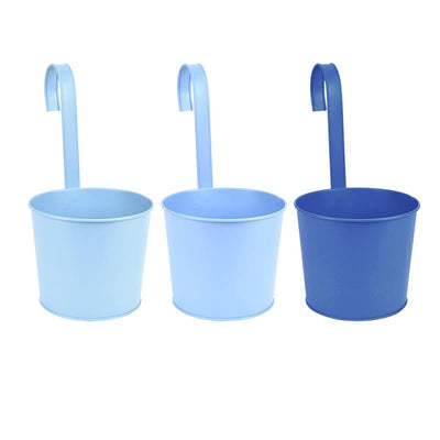 50 Shades of Blue Flowerpot With Hook 