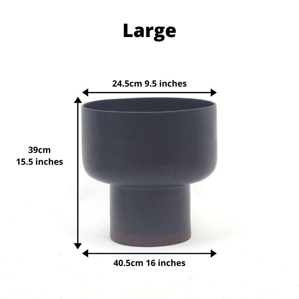 Elle - Black Bamboo Mid-Century Mushroom Planter 