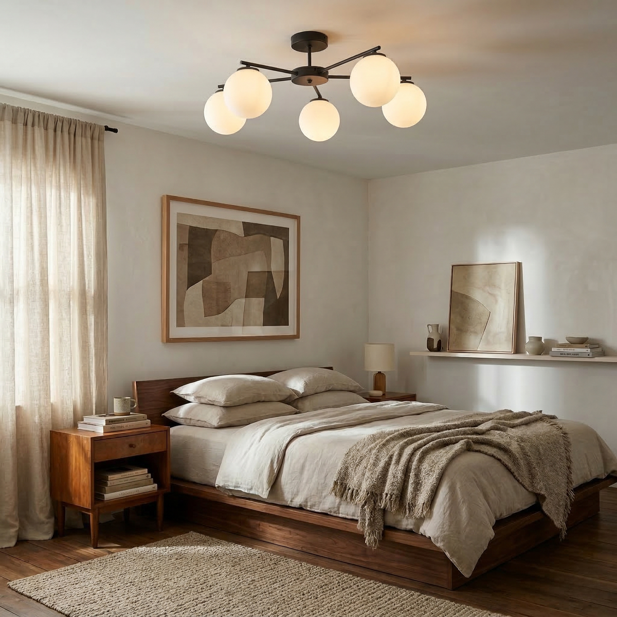 ELTON Black Scandinavian Ceiling Lamp for Living Room, Bedroom & Hallway