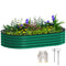 5' x 3' x 1' Large Outdoor Planter Box, Galvanized Raised Garden Bed with Metal Plant Stake, Green
