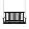Outsunny 2-Seater Patio Swing Chair, Fir Wooden Porch Swing with Slatted Design, Hanging Chains for Outdoor, Garden, Black