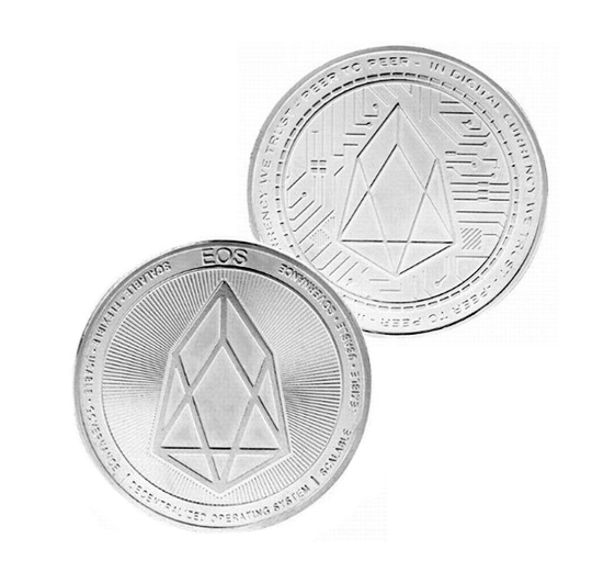 EOS Coin - Silver Metal Physical Blockchain Cryptocurrency Collectible Coin 