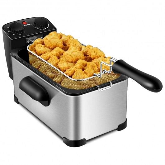 3.2 Quart Electric Stainless Steel Deep Fryer with Timer - Free Shipping 
