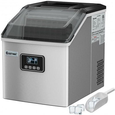 48 lbs Stainless Self-Clean Ice Maker with LCD Display - Free Shipping 