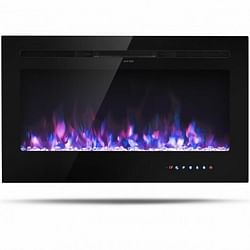 36 Inch Electric Fireplace Insert Wall Mounted with Timer - Free Shipping 