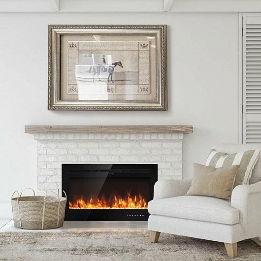 36 Inch Electric Fireplace Insert Wall Mounted with Timer - Free Shipping 