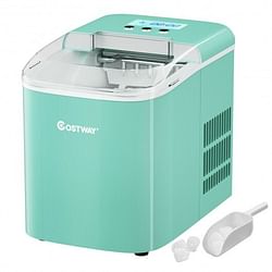 26 lbs Countertop LCD Display Ice Maker with Ice Scoop-Light Green - Free Shipping