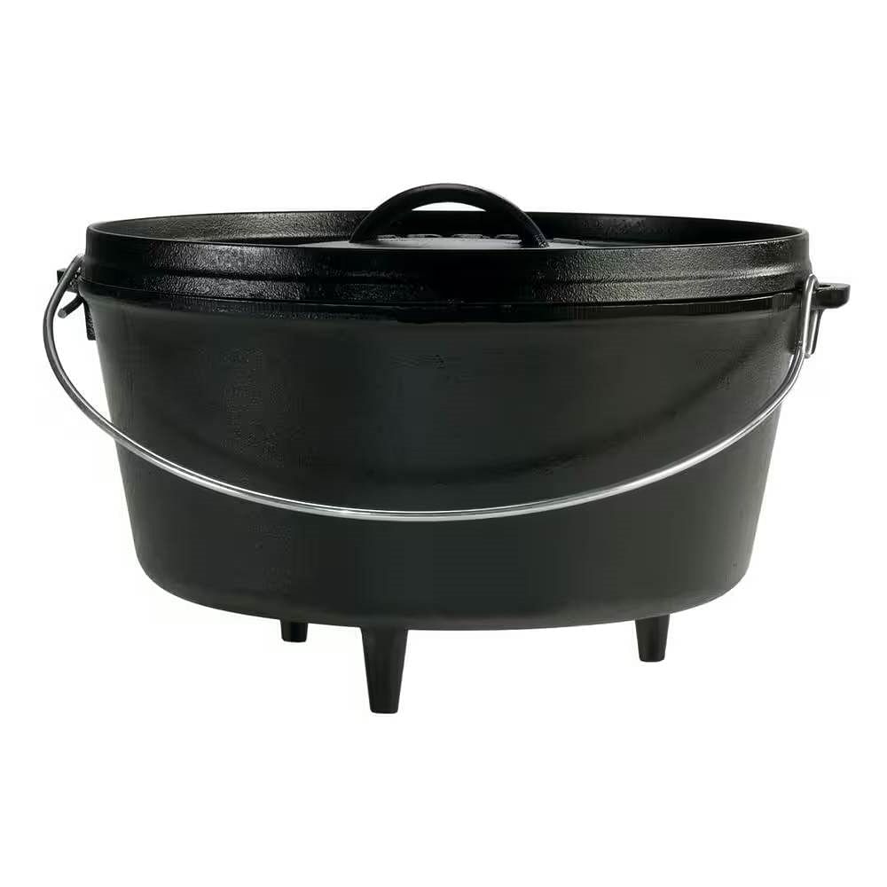 8-Quart Deep Seasoned Cast Iron Dutch Oven with Lid and Metal Handle - Free Shipping 