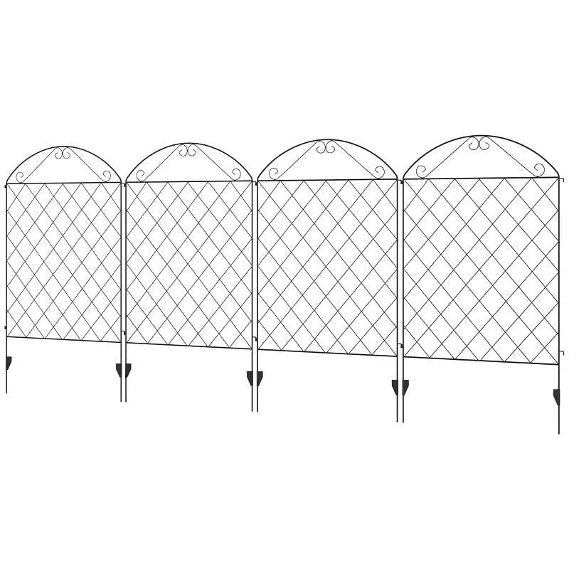 4 Pack Steel Foldable Fence Arch Trellis Panel Animal Barrier - Free Shipping