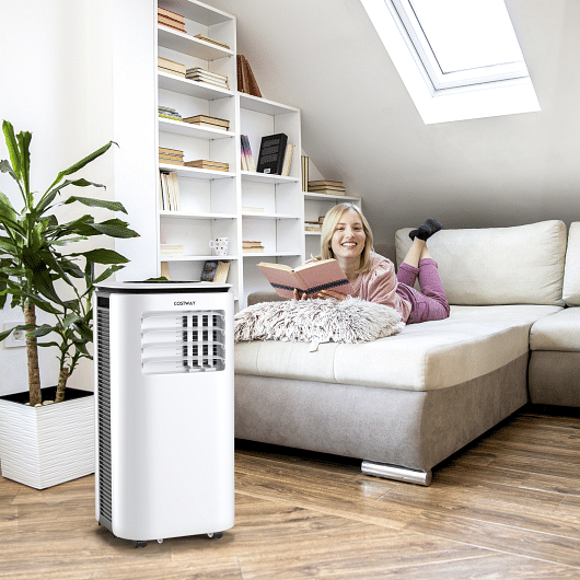 9000 BTU 3 in 1 Portable Air Conditioner with Fan and Dehumidifier-White - Free Shipping 