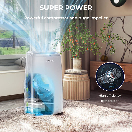 12000BTU 3-in-1 Portable Air Conditioner with Remote-White - Free Shipping 