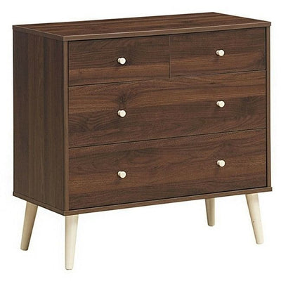 Espresso Modern FarmHome 4 Drawer Easy Glide Storage Dresser - Free Shipping 