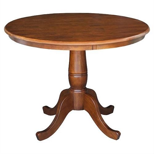 Round 36-inch Pedestal Dining Table in Espresso Finish - Free Shipping 