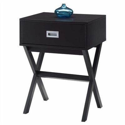 Modern 1-Drawer Bedside Table Nightstand End Table in Espresso Wood Finish - Free Shipping 