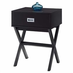 Modern 1-Drawer Bedside Table Nightstand End Table in Espresso Wood Finish - Free Shipping