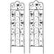 Outsunny 2 Pack Garden Trellis for Climbing Plants, Outdoor Metal Grid Panels with Birds and Leaves, for Roses, Vine Flower, 59
