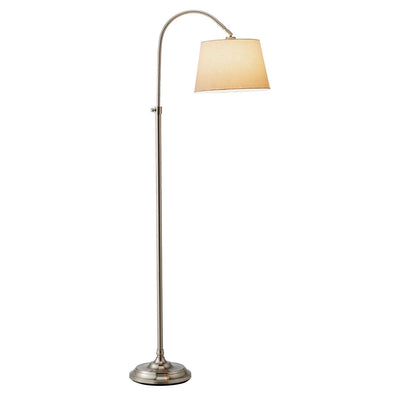 Elegant Arch Floor Lamp with White Linen Tapered Drum Shade - Free Shipping 