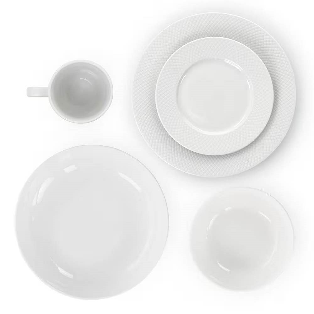 18-Piece White Porcelain Dinnerware Set with Plates Bowls Mugs - Service for 4 - Free Shipping