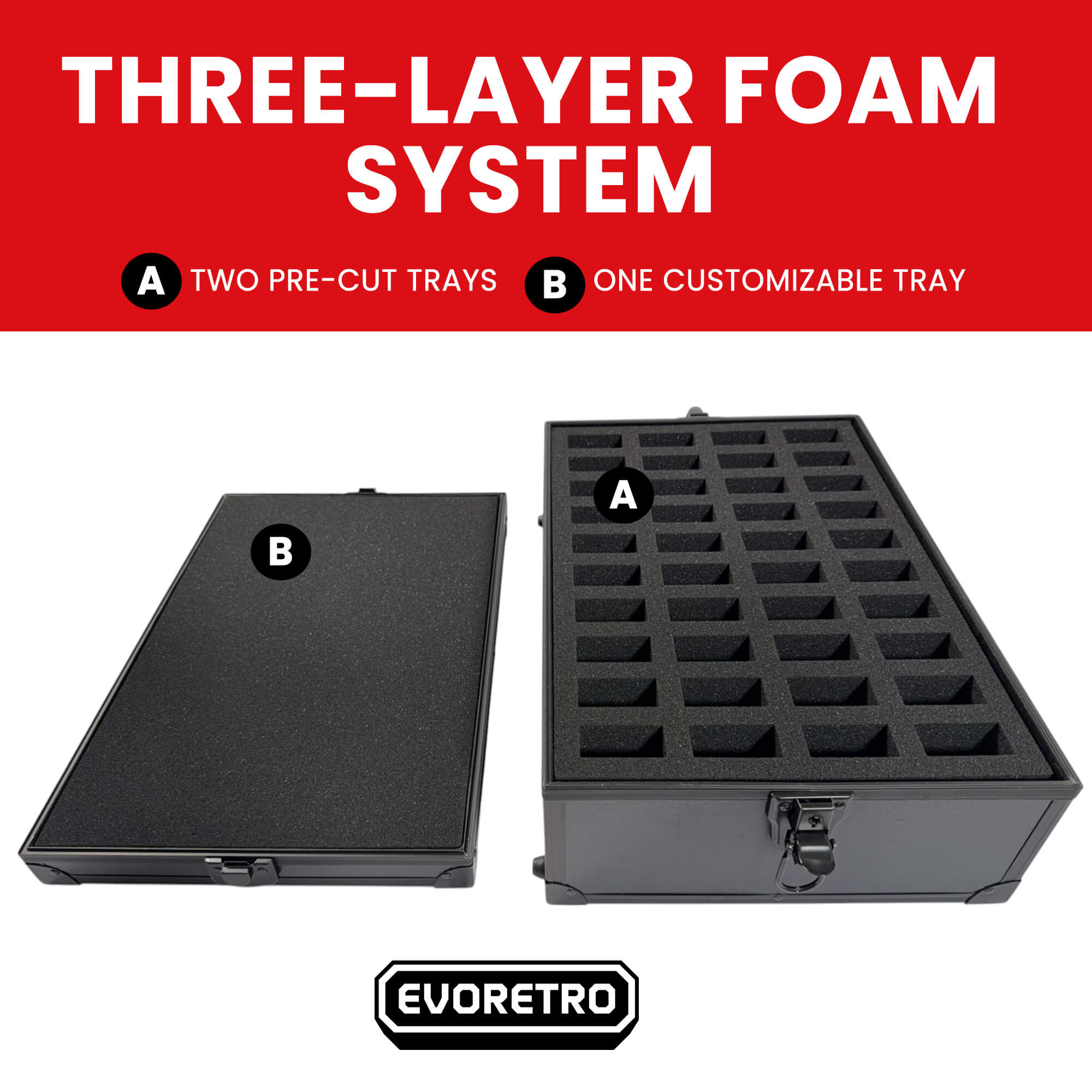 80-Slot Miniature Storage Case with Customizable Foam 