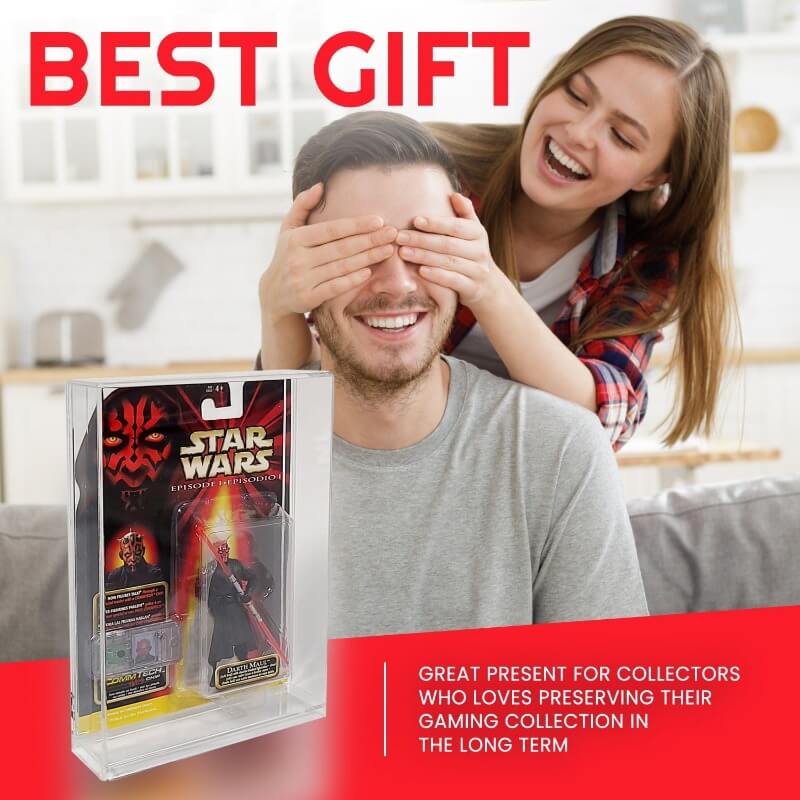 Acrylic Display Case for Star Wars & GI-Joe Carded 3.75" Action Figure Pack of 2 