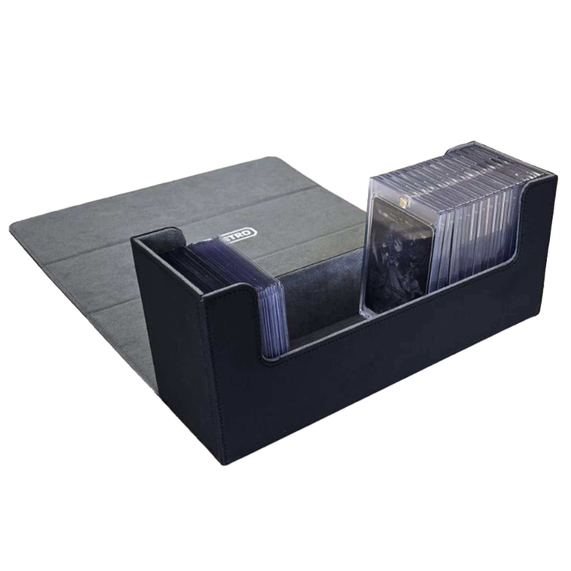 EVORETRO Lightweight Magnetic Card Holder - 180+ Toploaders or 500+ Trading Cards | Black/Grey 