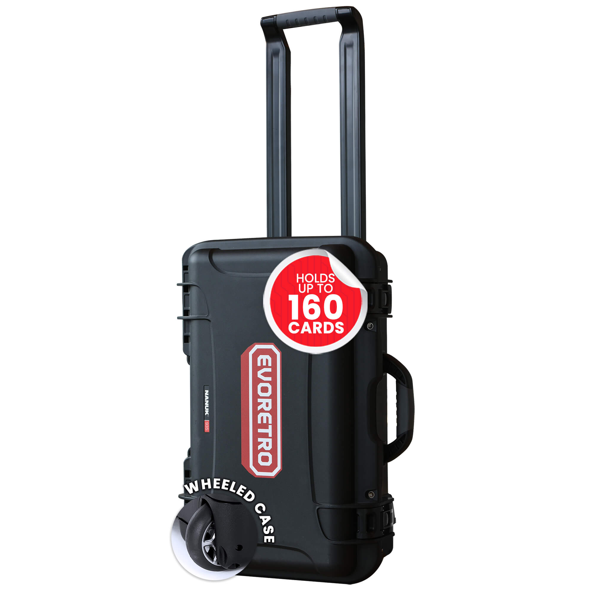 EVORETRO Waterproof Wheeled Card Case - Holds 160 Graded Slabs 