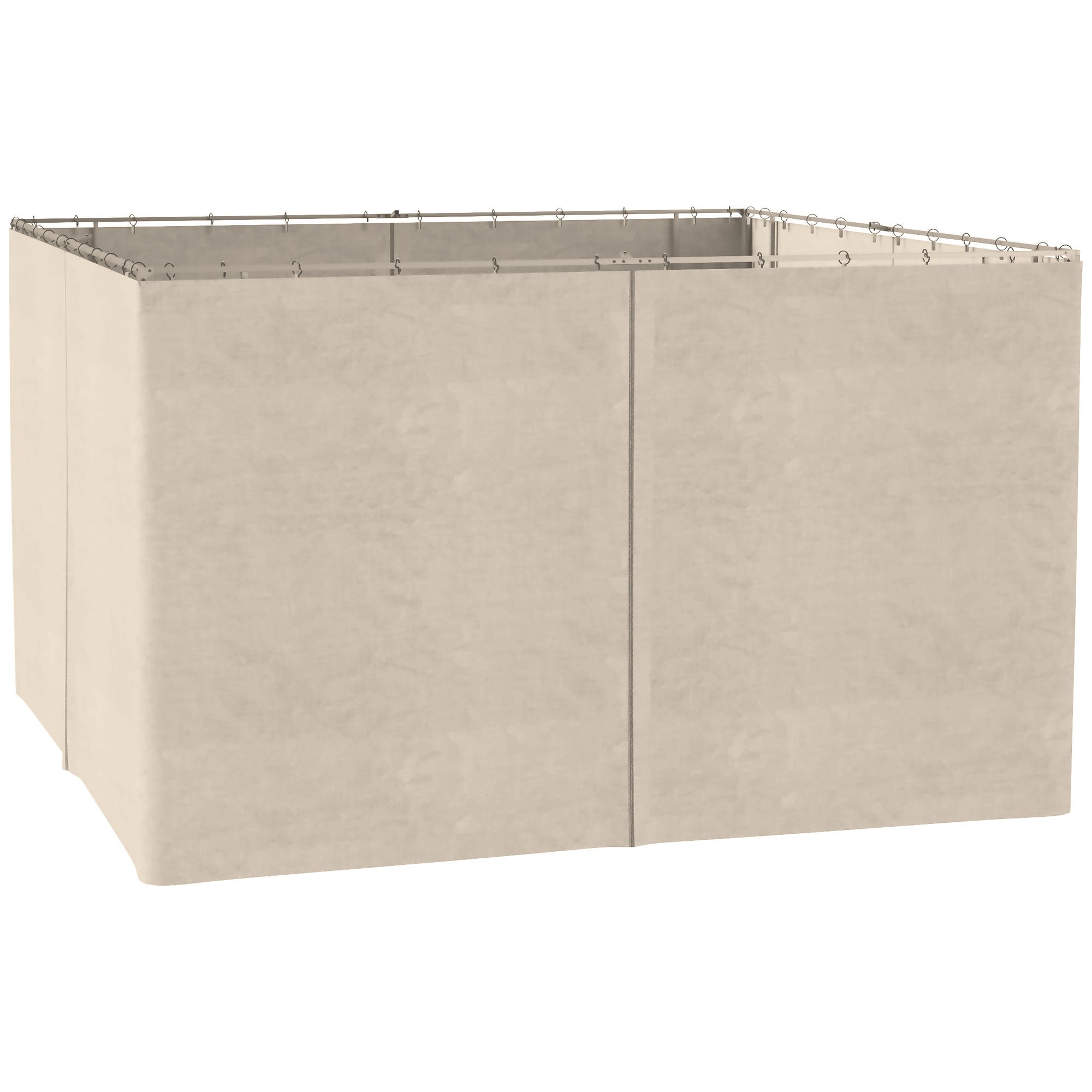 Outsunny Gazebo Curtain 10'x13' Replacement Sidewalls 4-Panel Privacy Wall Beige for Outdoor Use 