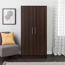 Bedroom Armoire Wardrobe Cabinet Closet with Hanging Rail in Brown Wood Finish - Free Shipping 