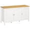 HOMCOM Stylish Storage Centerpiece: Buffet Cabinet with Doors, Adjustable Shelves for Living Room, Entryway, White Natural Finish