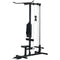 Soozier Lat Pull Down Machine with High Low Pulley Adjustable Seat for Strength Training Home Gym Black