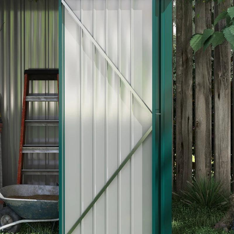 5' x 3' Outdoor Storage Shed, Steel Garden Shed with Single Lockable Door, Tool Storage Shed for Backyard, Green